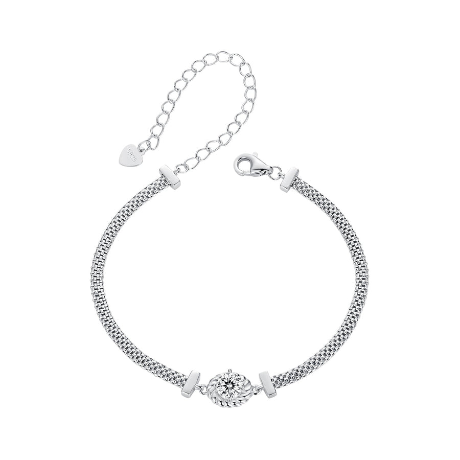 925 Sterling Silver 0.5 Carat Moissanite White Gold Plated Bracelet for Women