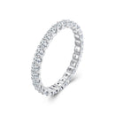 S925 Sterling Silver 2.0mm Moissanite Ring Size 9 for Women