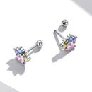 925 Sterling Silver Earrings with Pavé Setting and CZ