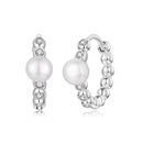 925 Sterling Silver White Gold Plated Moissanite & Pearl Earrings for Women