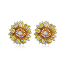925 Sterling Silver Enamel & Glass Earrings for Women