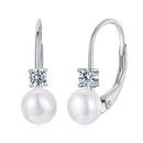 925 Sterling Silver & Moissanite 0.30 Carat Earring with Freshwater Pearl for Women