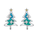 925 Sterling Silver Enamel Pavé CZ Earrings for Women
