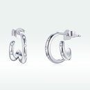 925 Sterling Silver Earrings with Pavé Setting CZ