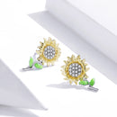 925 Sterling Silver Plated Gold Earrings with Enamel Process