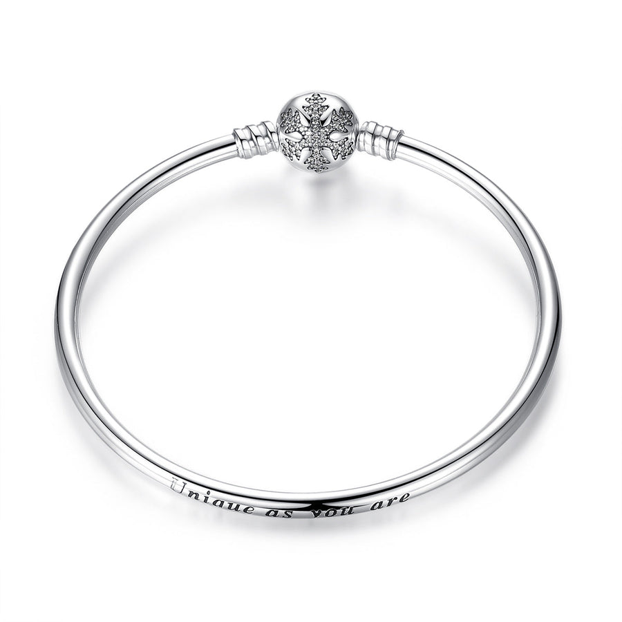 925 Sterling Silver 5.8CM Diameter and 0.3CM Thick Bracelet for Women