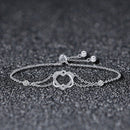 925 Sterling Silver Heart Shaped Bracelet 22CM for Women