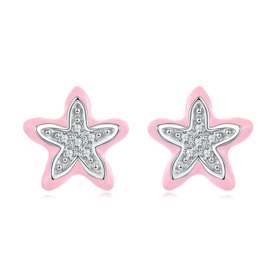 925 Sterling Silver Enamel CZ Earrings for Women