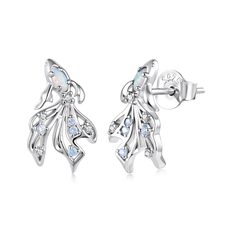 925 Sterling Silver White Nano Opal CZ 1.3*0.8cm Earrings for Women