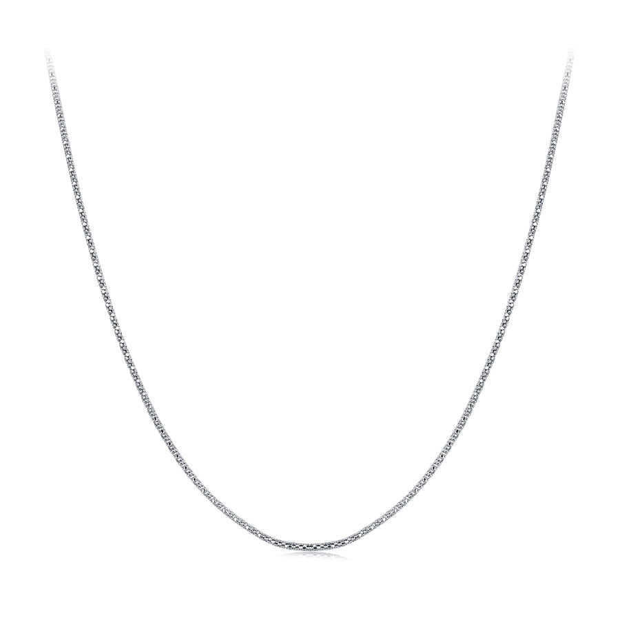 925 Sterling Silver White Gold Plated 40+5cm Necklace for Women
