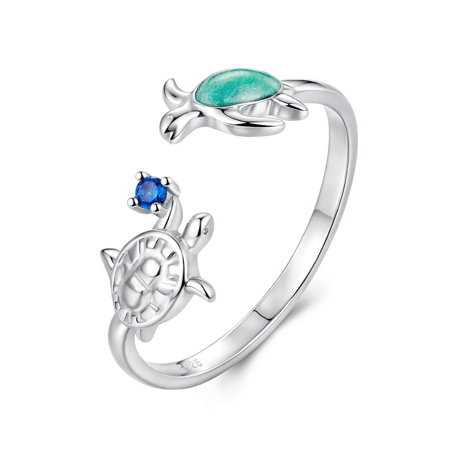 925 Sterling Silver Enamel White Gold Plated Ring for Women