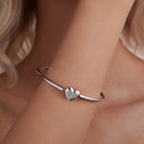 925 Sterling Silver White Gold Plated CZ Bracelet for Women - Size 17.0
