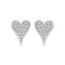 925 Sterling Silver White Gold Plated Pavé CZ Earrings