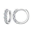 925 Sterling Silver Moissanite 0.1 Carat Platinum Plated Earrings for Women