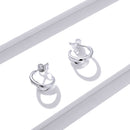 925 Sterling Silver Earrings with Pavé Setting CZ