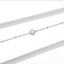 925 Sterling Silver Opal Bracelet for Women - Adjustable Size, Translucent Color