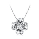 S925 Sterling Silver Pendant Necklace with Pavé Setting CZ in Platinum for Women