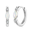 925 Sterling Silver Moissanite and Opal White Gold Plated Earrings for Women