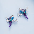 925 Sterling Silver Enamel Process Pavé Setting CZ Earrings