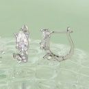 925 Sterling Silver Earrings with White Gold Plating and CZ