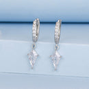 925 Sterling Silver White Gold Plated Earrings with CZ for Women