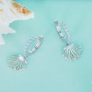 925 Sterling Silver Opal Enamel Earrings - 21x10mm for Women