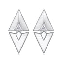 925 Sterling Silver Earrings with White Gold Plating and CZ