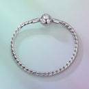 925 Sterling Silver White Gold Plated Bracelet with CZ Pendant for Women