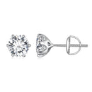925 Sterling Silver 6.5mm Moissanite Earrings for Women