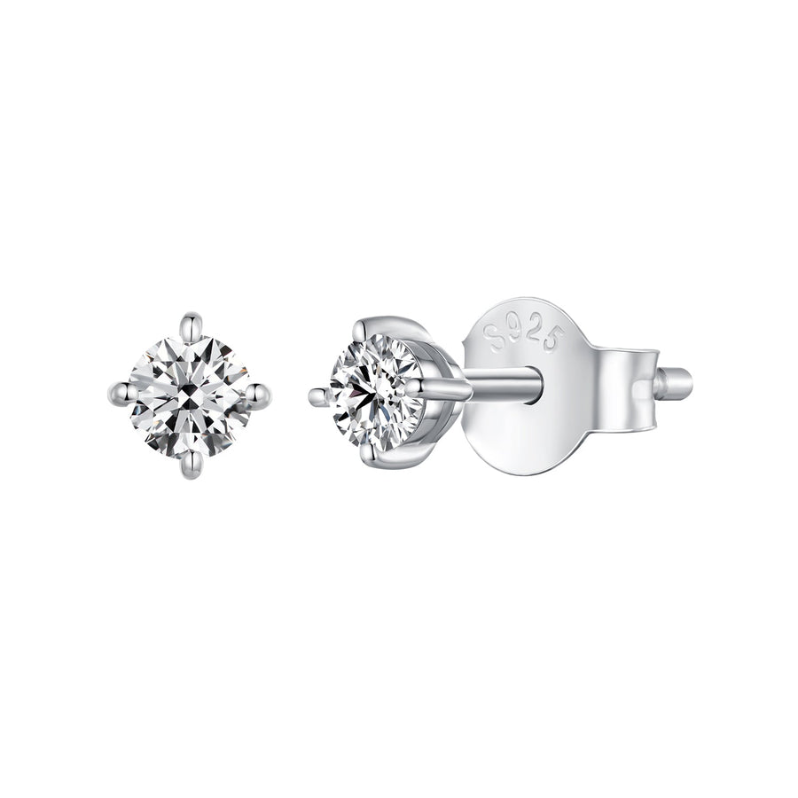 S925 Sterling Silver 3mm Moissanite Earrings for Women