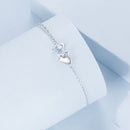 925 Sterling Silver Bracelet with Pave Setting CZ and White Gold Plating