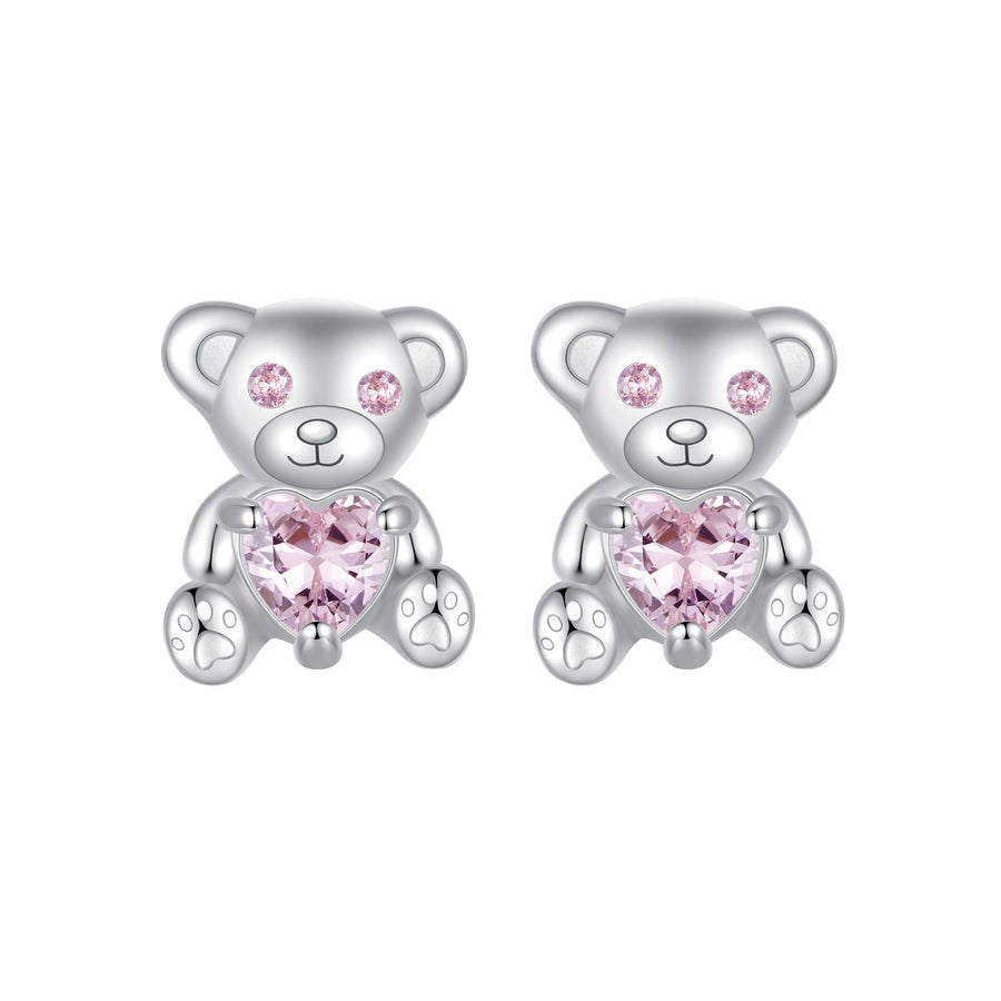 925 Sterling Silver Earrings with CZ in White Gold Plating