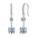 925 Sterling Silver Moissanite 1.00 Carat Earrings for Women