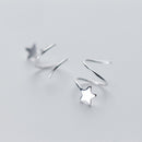 925 Sterling Silver Pentagram Earrings