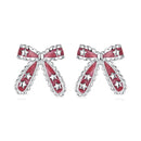 925 Sterling Silver Earrings with Enamel Process in White Gold Plating for Women