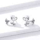 925 Sterling Silver Plated Platinum Wiredrawing Earrings