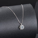 925 Sterling Silver Moissanite & CZ Pavé Necklace - 40+5cm for Women