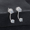 925 Sterling Silver White Gold Plated Moissanite Earrings 0.1 Carat for Women