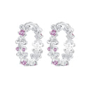 925 Sterling Silver Pavé CZ White Gold Plated Earrings for Women