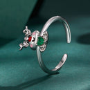 925 Sterling Silver Enamel Pavé CZ Ring