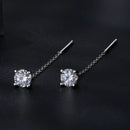 925 Sterling Silver 4.0 Carat Moissanite Earrings for Women