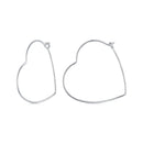 925 Sterling Silver Earrings with White Gold Plating - 27mm for Women