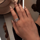 925 Sterling Silver Pavé CZ Oxidized Silver Ring 1.9mm Style E