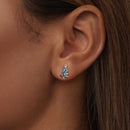 925 Sterling Silver Enamel Pavé CZ Earrings for Women