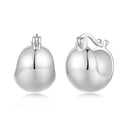 925 Sterling Silver Plated White Gold Earrings 1.4 x 1.0 cm for Women