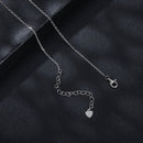 925 Sterling Silver Moissanite Necklace with Pavé Setting, 1 Carat, 400mm Length for Women