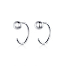 925 Sterling Silver Earrings with Plated Platinum, 1cm Diameter for Women