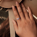 925 Sterling Silver Transparent Glass Pendant Rings for Women