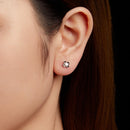 925 Sterling Silver Moissanite Earrings 0.6cm for Women