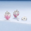 925 Sterling Silver White Gold Plated Enamel Earrings